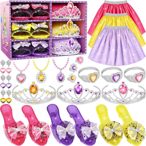 Vista 9 de LJZJ Princess Dress Up Toys & Jewelry Boutique, Girls Role Play Gift for 3+ Year Old Girl Toddler B-Day Party Favors