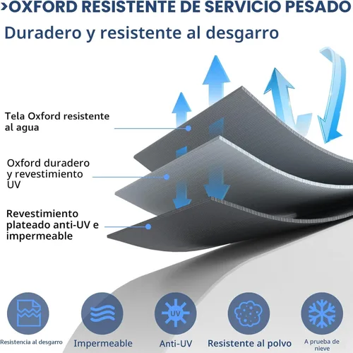 Vista 4 de STARTWO Fundas para muebles de patio 4 piezas, funda impermeable resistente para muebles de exterior de ratán y mimbre, juego de conversación, negro