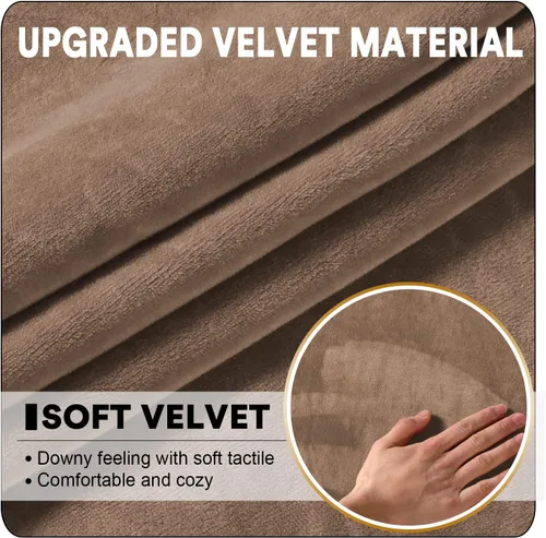 Vista 170 de OKYUK Fundas para sofá modular, 3 piezas, fundas de cojín de terciopelo para sofá, en forma de L, funda de cojín separado para sofá, protector