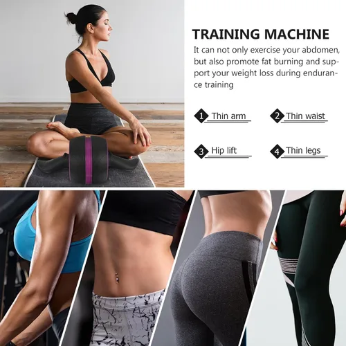 Vista 6 de BESPORTBLE Rueda de rodillo de rebote automático para entrenamiento de núcleo con asas anchas antideslizantes, equipo de fitness silencioso