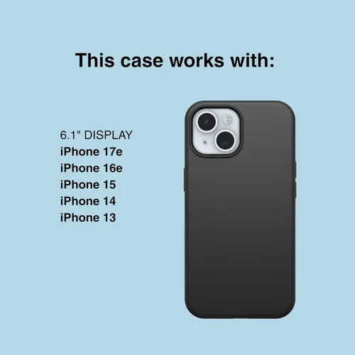 Vista 2 de OtterBox Funda transparente para iPhone 15, iPhone 14 y iPhone 13 Symmetry Series - Stardust (transparente/plateado), se acopla a MagSafe, ultra
