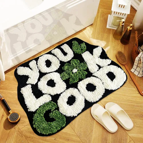 Vista 12 de Get Naked - Alfombra de baño negra – Divertida alfombra de baño antideslizante de felpa, 20 x 40 pulgadas, microfibra absorbente de secado rápido