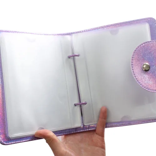 Vista 2 de VNC 20 ranuras para sellos de uñas, soporte para placas de estampación, bolsa de almacenamiento, fundas de almacenamiento de arco iris A-Violeta