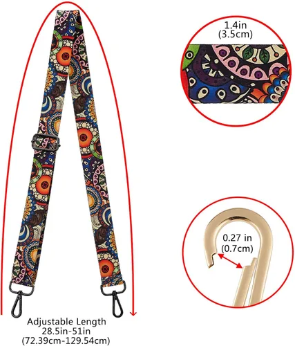 Vista 135 de ZOOEASS Hebillas de níquel Correa ancha para el hombro ajustable de repuesto para cinturón de pistola, hebilla de guitarra estilo bandolera