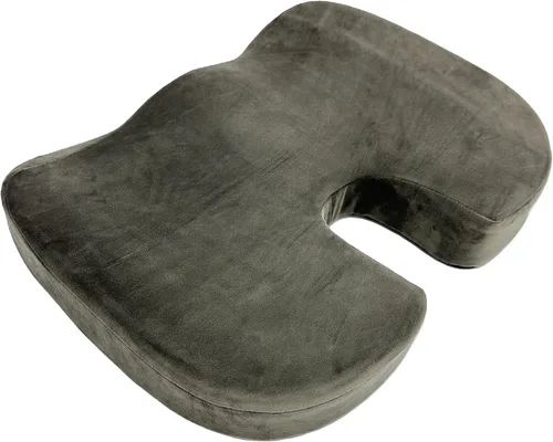 Vista 6 de Bookishbunny Silla de oficina ortopédica de espuma viscoelástica para coxis y almohadilla para asiento de automóvil, cojín cómodo para el dolor