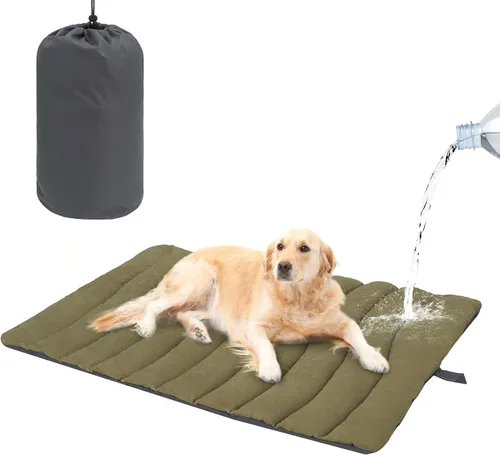 Vista 14 de BEAUTYZOO Cama para perros al aire libre, impermeable, portátil, reversible Verde militar