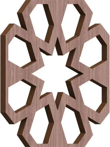 Vista 44 de Jackson Decorative Fretwork Wood Wall Panels, Large, 23 3/8" W x 23 3/8" H x 1/4" T, Cherry