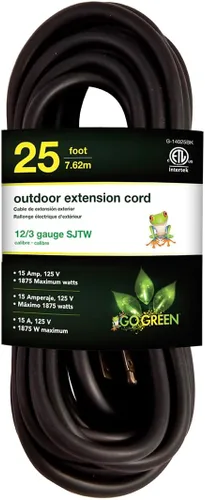 Vista 28 de Go Green Power Inc. (GG-13708BK) - Cable de extensión 16/3 SJTW para exteriores; color negro, 8 pies