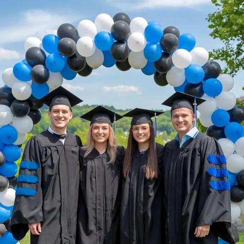 Vista 7 de Globos azules y negros, globos de graduación de 12 pulgadas, globo de látex de confeti azul oscuro, negro, blanco, plateado metálico, para niños