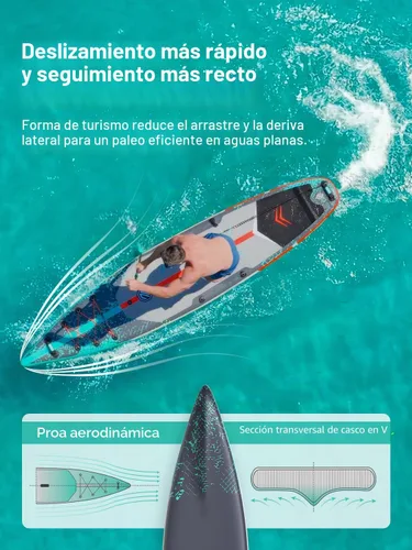 Vista 3 de Niphean Tabla inflable de la paleta con los accesorios 10'6''/12'6" estable Prisa profunda