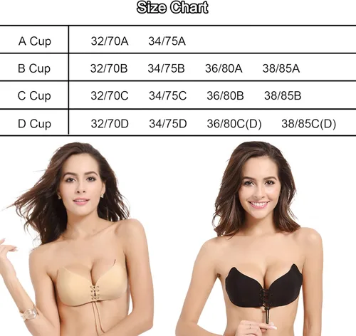 Vista 4 de Sticky Bra 2 Pairs Invisible Adhesive Push Up Bra Backless Strapless Bra Cotton Stick On Bra for Backless Dress