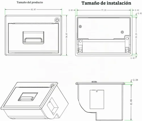 Vista 4 de Maikrt Impresora térmica micro 5 ~ 9V Impresora térmica de recibos incorporada Microcontrolador de puerto serie Desarrollo secundario MCU Módulo