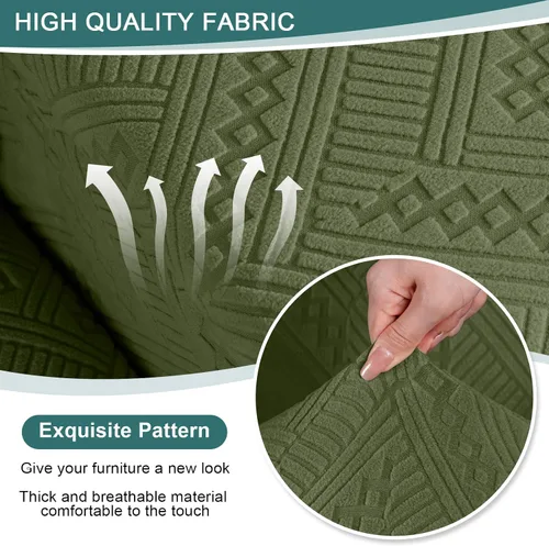 Vista 3 de Ruaozz - Fundas para sillas reclinables, funda elástica suave, color verde Funda reclinable de 1 plaza, fundas lavables para sillas de 3 piezas