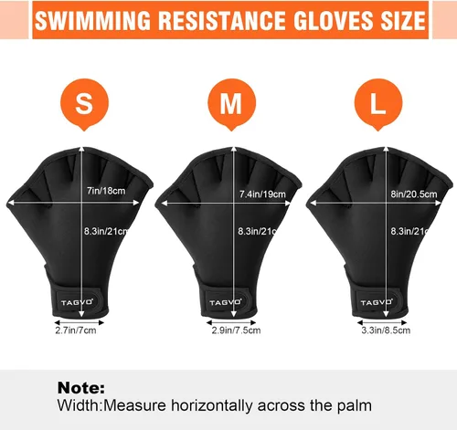Vista 5 de TAGVO Guantes acuáticos para ayudar a la resistencia de la parte superior, guantes de natación con dedos palmeados y buena costura, sin
