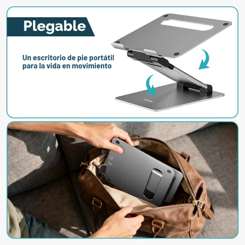 Vista 9 de Lifelong Soporte ergonómico ajustable para laptop para escritorio, altura de hasta 20 pulgadas, soporte elevador portátil para computadora portátil