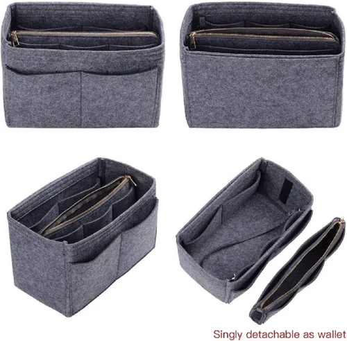 Vista 3 de ZTUJO Purse Organizer Insert, Felt Bag Organizer with Metal Zipper, Handbag & Tote Shaper, For Speedy Neverfull Tote, 7 Sizes