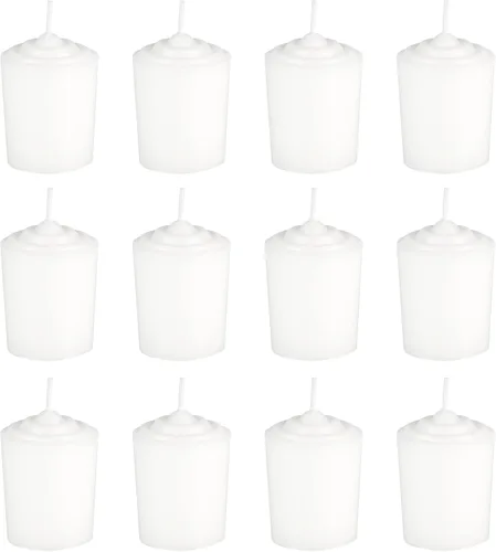 Vista 4 de Velas votivas sin perfume marfil de 15 horas, paquete de 12
