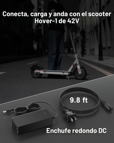 Vista 5 de VHBW - Cargador eléctrico para scooter de 42 V, 2 A, compatible con batería Hover-1 de 36 V for Highlander, Dynamo, Gambit, Helios, 5.5×2.5mm DC