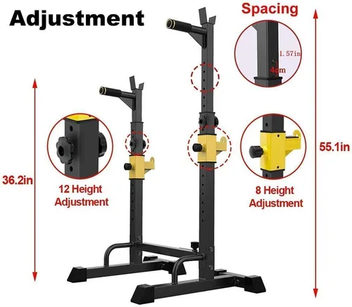 Vista 3 de Soporte para sentadillas, estación de inmersión para barra paralela, ajustable, equipo de fitness para gimnasio en interiores y exteriores