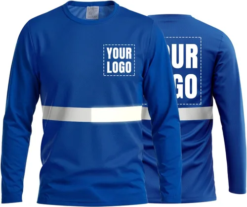 Vista 51 de La alta visibilidad reflexiva de las camisetas de la seguridad del logotipo de encargo Hola Vis de Verde neón - Estilo 8