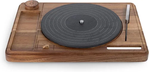 Vista 2 de PICNIC TIME Tabla giratoria para quesos con cuchillo, tablero de charcutería de disco de vinilo retro, bandeja giratoria Lazy Susan para servir