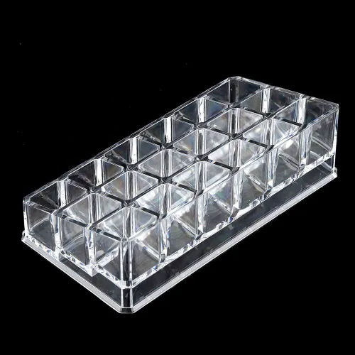 Vista 8 de Acouto Organizador de lápiz labial portátil con 18 ranuras, mini gabinetes, cajón, joyería, maquillaje, cosméticos, caja de almacenamiento, soporte