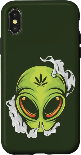 Vista 5 de Alien UFO Cannabis Marijuana Weed Hemp THC Ganja Gift Case for iPhone 17