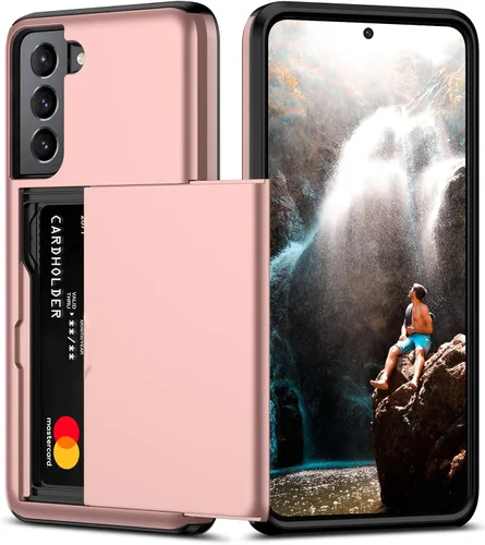 Vista 23 de Nvollnoe Funda para Samsung S20 FE con tarjetero de doble capa de protección resistente para Galaxy S20 FE, ranura para tarjeta oculta Funda delgada
