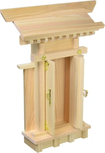 Vista 2 de Miniatura Kamidana Adorno Dorado Ver. Estante de Dios del Santuario Sintoísta Japonés 023