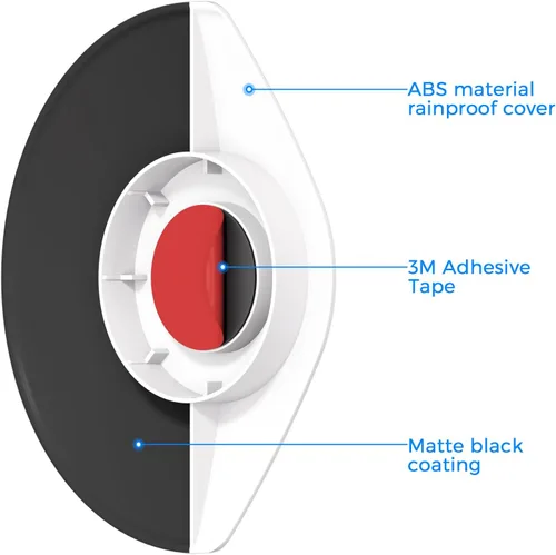Vista 6 de Protector de lluvia solar para cámara de exterior con anillo y batería adherente I, cubierta protectora universal resistente a la intemperie