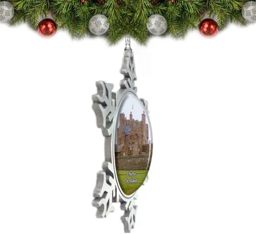Vista 2 de Scotland Thurso The Castle and Gardens of Mey Reino Unido Inglaterra Adorno de Navidad Decoración de árbol de Navidad de metal de cristal regalo