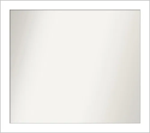 Vista 8 de Amanti Art Espejo de baño blanco para sobre el fregadero, 24 x 26 pulgadas, espejo rectangular blanco y blanco, marco de madera contemporáneo