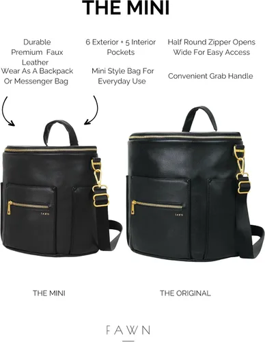 Vista 2 de FAWN DESIGN Mini bolsa de pañales (mini mochila de viaje para artículos esenciales para bebés)