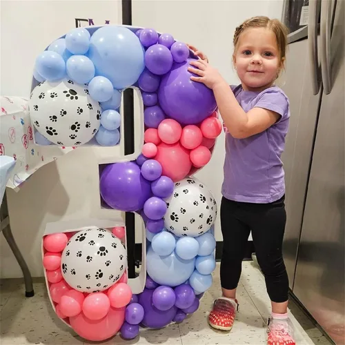Vista 5 de Globos de Huellas de Patas de Perro, Globos de Látex de Cumpleaños con Lindo Tema de Cachorros y Mascotas para Niños y Niñas, Decoraciones de Fiesta
