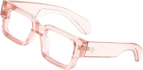 Vista 11 de Gafas de marco cuadrado grueso para mujeres y hombres, anteojos rectangulares gruesos, sin receta, lentes de luz azul para computadora
