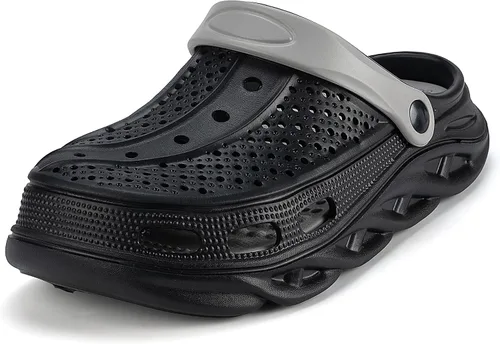 Vista 4 de Zuecos con forro de piel para mujer y hombre, pantuflas cálidas y mullidas, zapatos de jardín de invierno, sandalias para interiores y exteriores