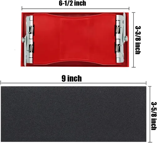 Vista 3 de WEWGO - Bloque de lija para madera o autocuerpo, acabado de muebles, soporte para hojas de lija de mano, que hace que el papel de lija no se rasgue