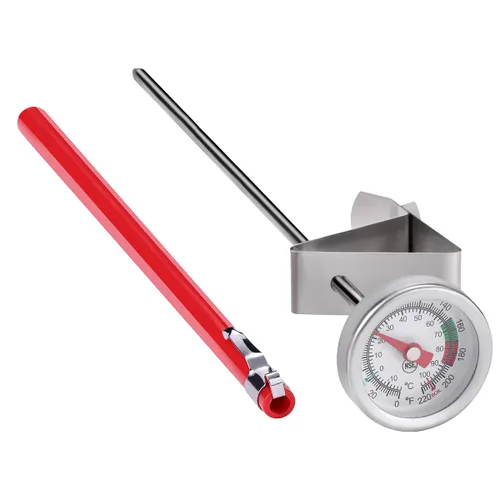 Vista 3 de Paquete de 2 Termómetros de Lectura Instantánea de Bolsillo para Espumar Leche con Esfera de 1 Pulgada y Sonda de 5 Pulgadas con Clip, Mejor