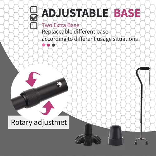Vista 6 de LIXIANG Bastones para Caminar que Estabilizan Mujeres Bastones Cuádruples para Personas Mayores y Adultos Plegables Ajustables para Hombres
