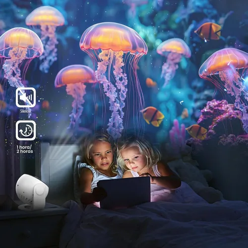 Vista 5 de Proyector de galaxia para dormitorio, proyector de estrellas planetario 13 en 1 con temporizador, rotación de 360°, serie espacial y tema oceánico