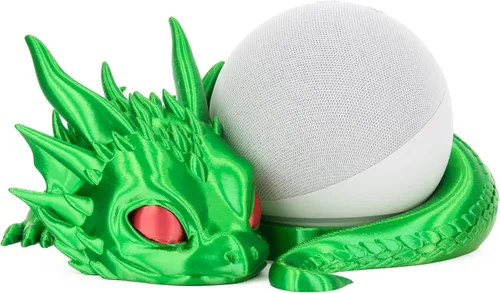 Vista 12 de Costume Wizard Soporte Dragon para Echo Dot 4ª/5ª generación, 3D impreso Dragon Amazon Echo altavoces de escritorio, soporte para Echo Dot 5ª Negro