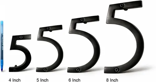 Vista 2 de NACH Números de casa flotantes, números de casa negros de aluminio de 4 pulgadas para exteriores - Número 0, números de puerta con accesorios