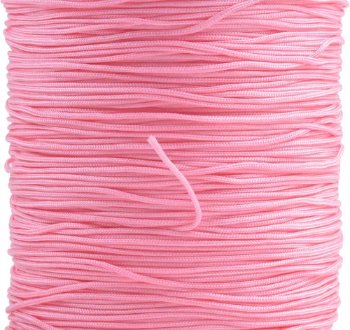 Vista 127 de KONMAY 1 rollo de cuerda de nailon de 150 yardas, trenzado de 0.016 in de nailon Shamballa Macramé/cordón de cuentas, cordón de nudo chino, cuerda