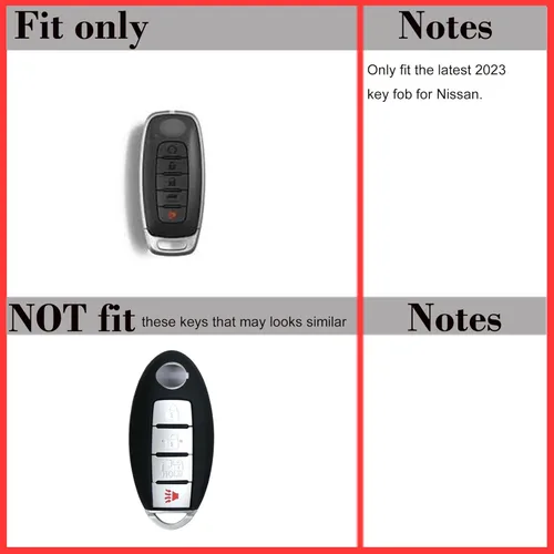 Vista 2 de Funda protectora de TPU para llavero inteligente con control remoto + llavero para Nissan Rogue SL Ariya FWD Pathfinder X-Trail Sentra SR SL Armada