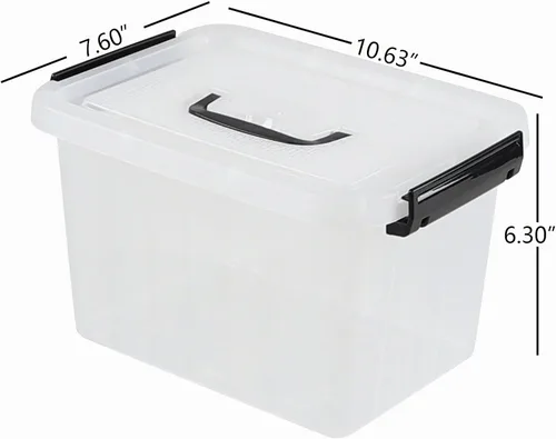 Vista 2 de Caja de almacenamiento transparente de 6.5 cuartos de galón con asa