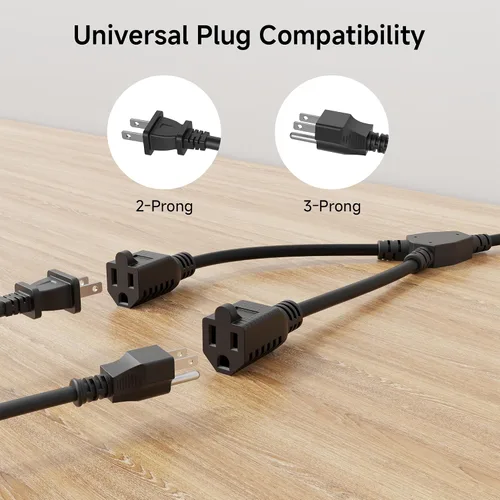 Vista 6 de [Listado ETL] Cable Matters - Paquete de 2 divisores de potencia de 16 AWG