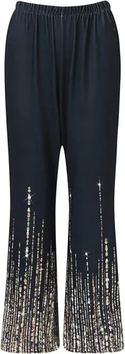 Vista 3 de DUOWEI Pantalones de traje para mujer, moda para otoño e invierno, estampado vertical, chaqueta de tubo recto, yoga