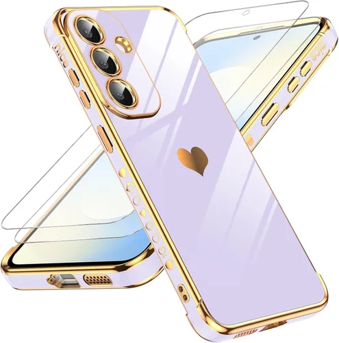 Vista 98 de LeYi Funda para Motorola-G 2025: Love Heart Plating Luxury, Negro