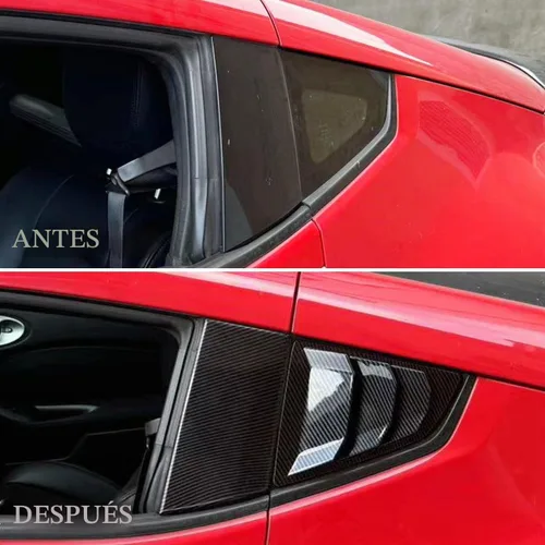 Vista 4 de Persianas Tipo Louver para Ventana Lateral Estilo Fibra de Carbono Cubiertas de Ventilación de Aire para Nissan 370Z
