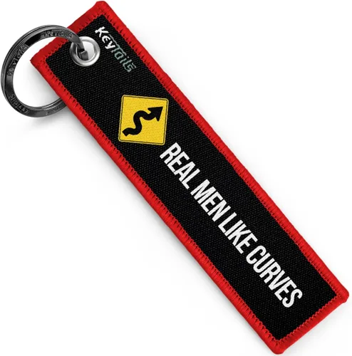 Vista 7 de KEYTAILS Llaveros, Etiqueta de Llave de Calidad Premium para Motocicleta, Automóvil, Scooter, ATV, UTV [A Los Hombres Reales Les Gustan Las Curvas]